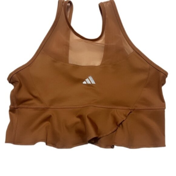 NWT Adidas Collective power Run Athletic Yoga Brown tank top ML - Picture 2 of 4